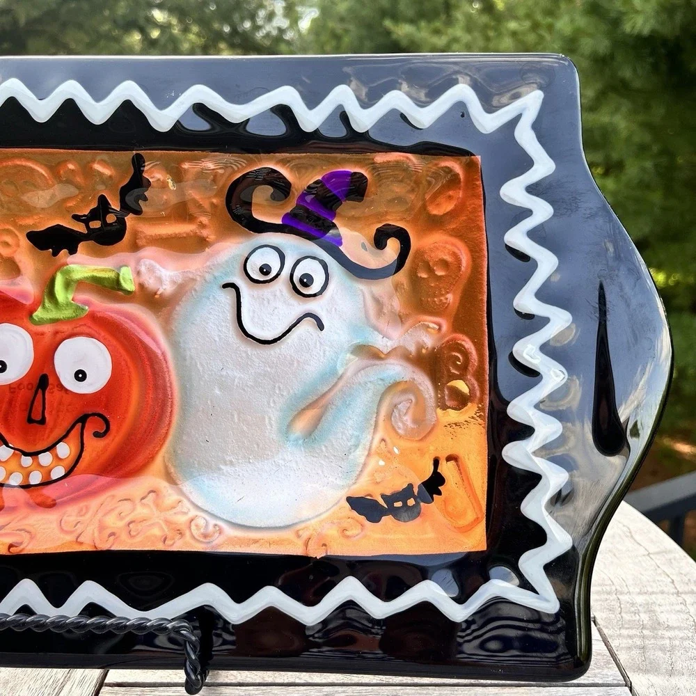 Halloween Fused Glass Tray Platter 20